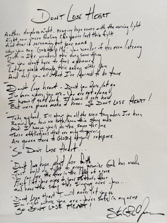 Handwritten Don't Lose Heart  Limited Edition Lyric